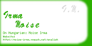irma moise business card
